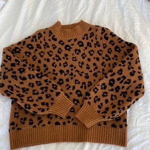 Leopard print oversized sweater